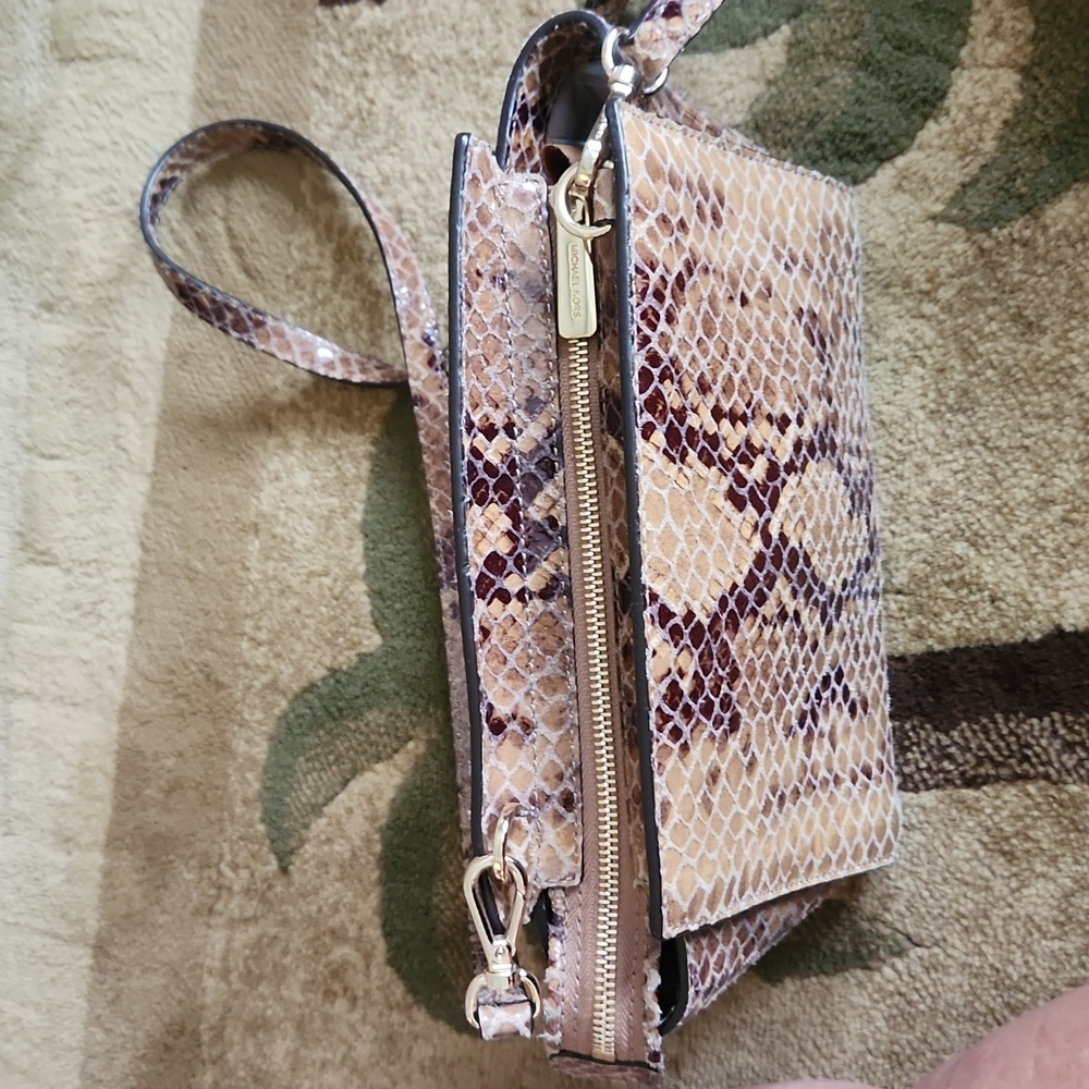 Michael Kors snakeskin pattern leather purse - Picture 8 of 12
